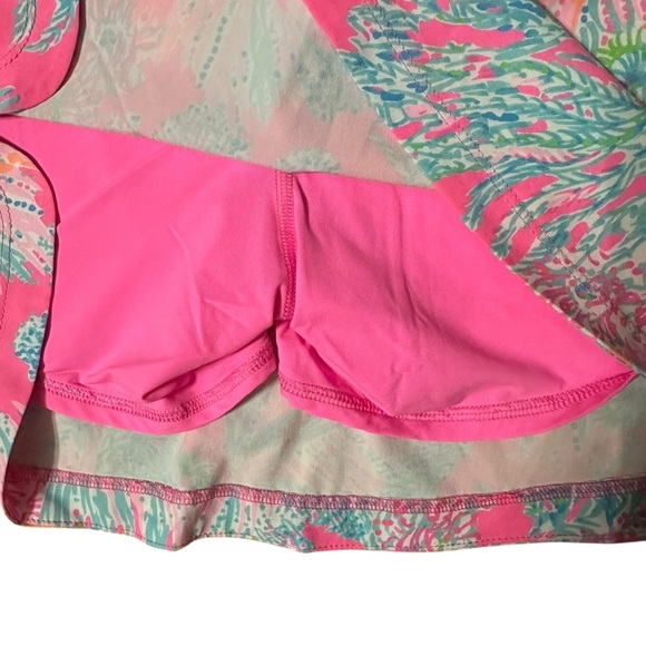 HTF Lilly Pulitzer Prosecco Pink Seaing Things Luxletic Run Around Skort - Picture 6 of 10